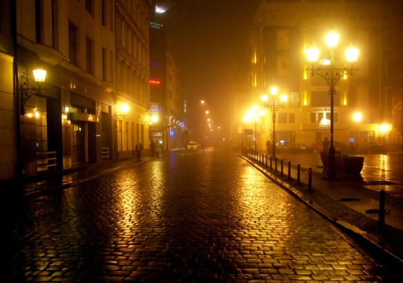 town at night